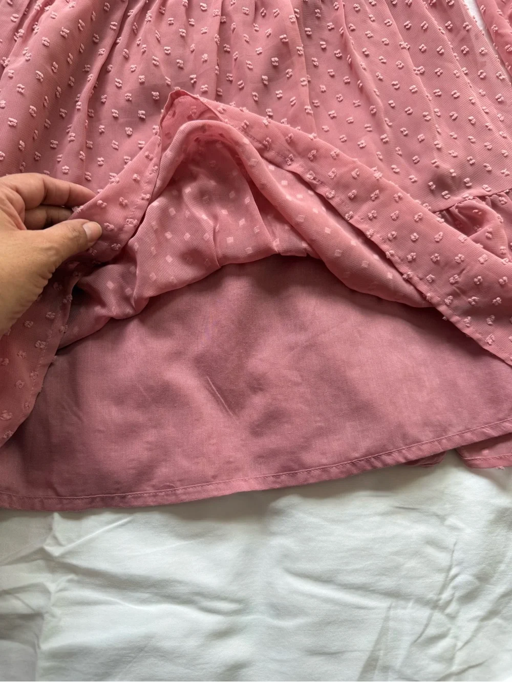 Gymboree Girls Flora Pink Long-Sleeve Tiered Dot Dress size 8
